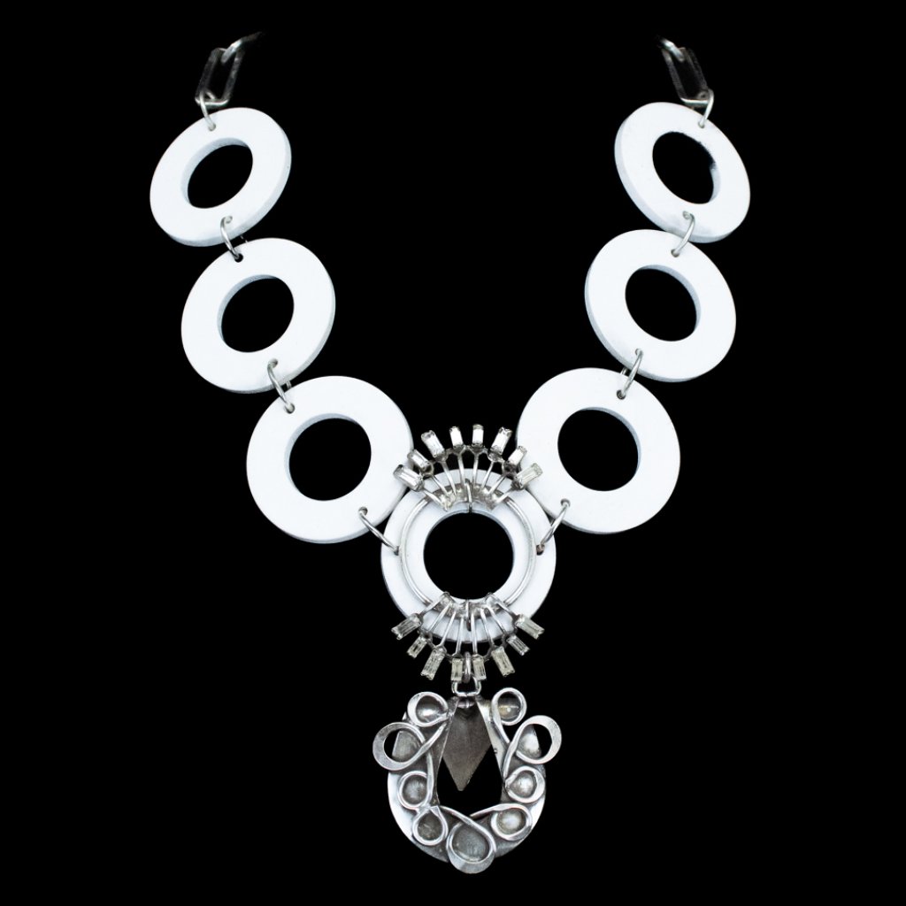 Dannijo White Western Horseshoe Pendant Necklace